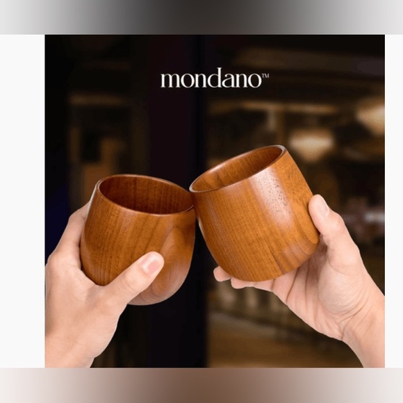 Mondano Wooden Bourbon Cups, Jujube Wood Drinking Cups, Set of Two - Picture 2 of 12